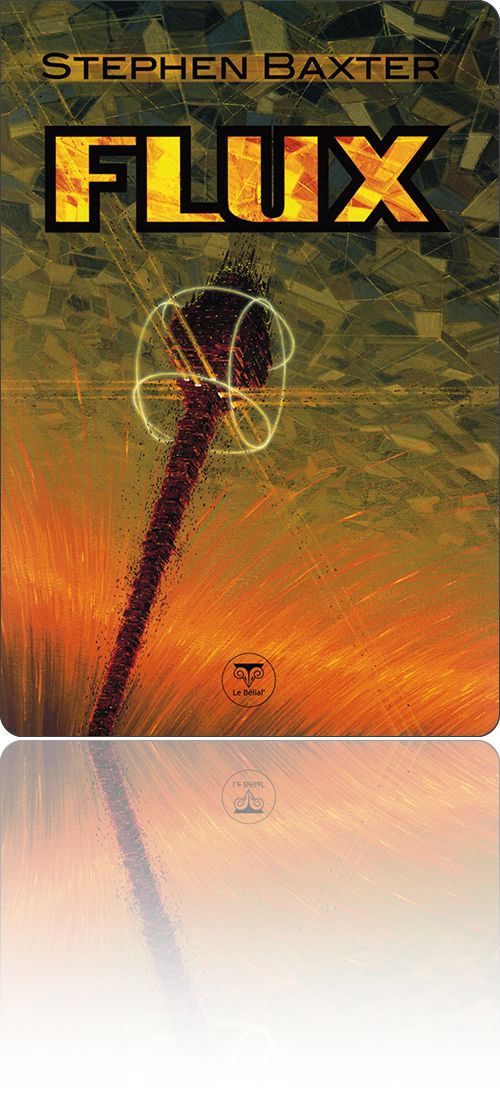 couverture représentant une cité spatiale plantée au cœur d'un environnement presque non figuratif dans les tons d'orange et de vert symbolisant le manteau superfluide d'une étoile à neutrons