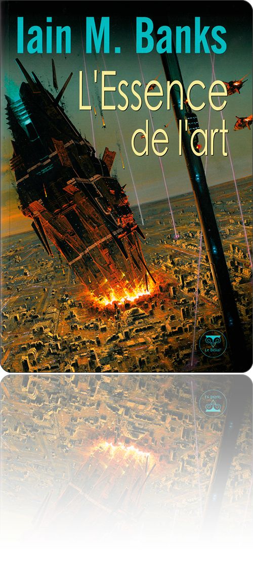 couverture représentant un gigantesque vaisseau spatial s'écrasant sur une zone de banlieue dont les bâtiments paraissent minuscules en regard, alors que l'aviation le pilonne
