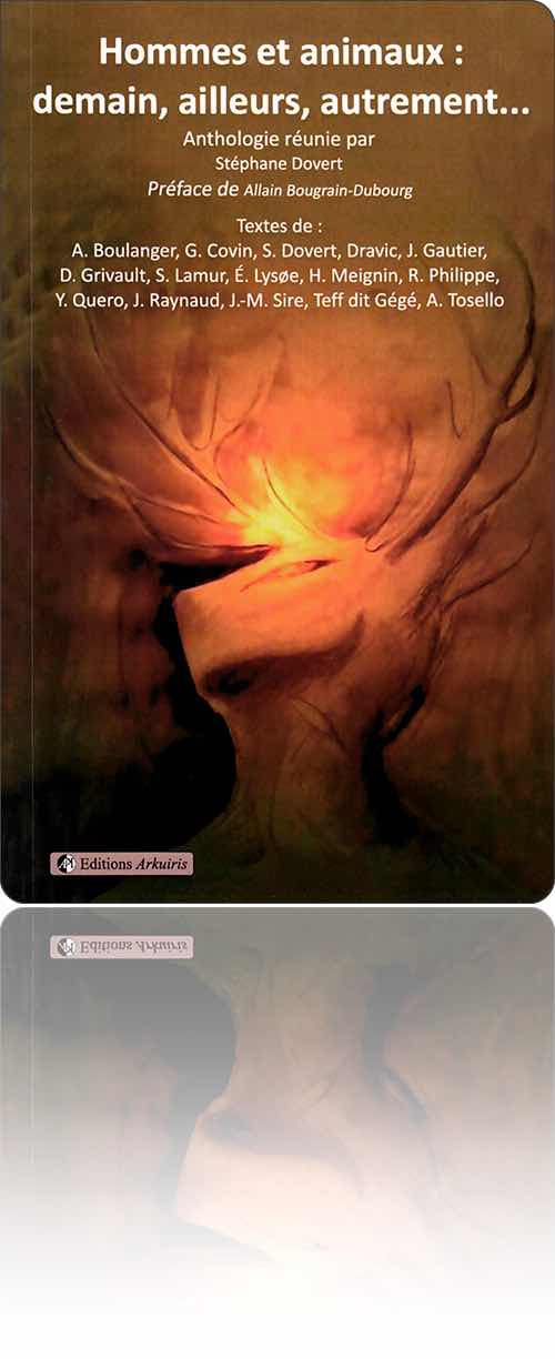 couverture dans les tons ambre représentant le fantôme d'un cerf révélé par le soleil couchant