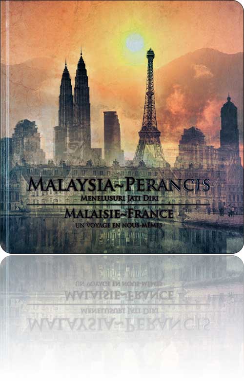 couverture dans les tons de jaune présentant un photomontage des immeubles et monuments emblématiques de Paris et de Kuala Lumpur