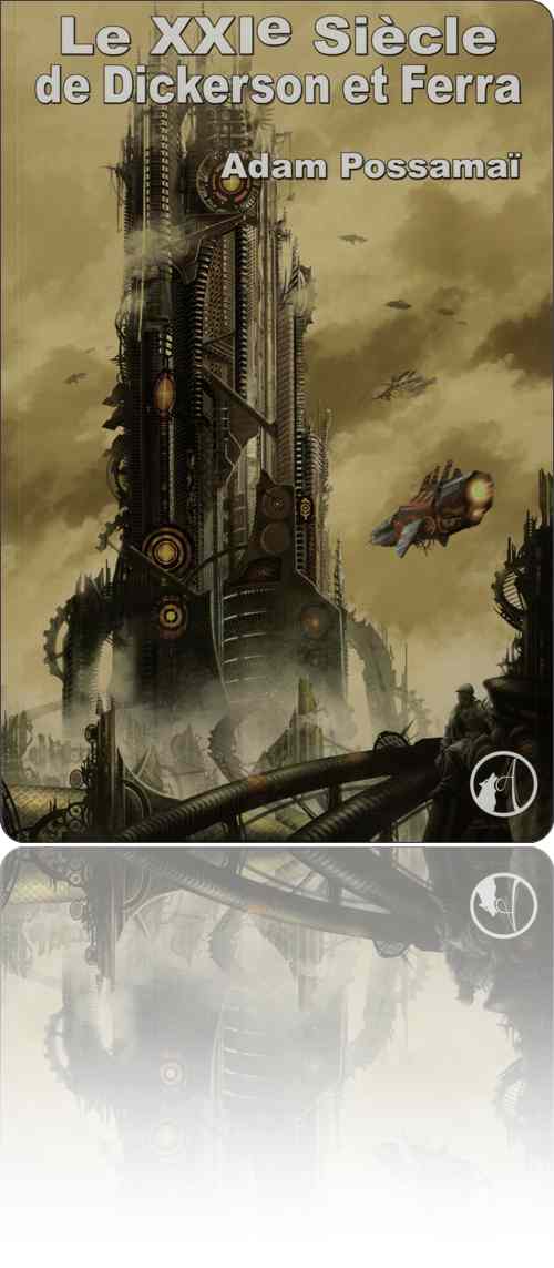 couverture dans les tons de jaune représentant une énorme fusée un peu kitsch dressée sur le sol d'une jungle à ferraille et de laquelle s'approchent quelques navettes spatiales