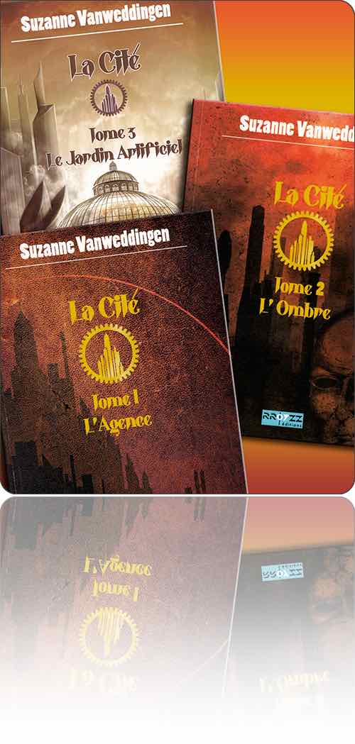 simulacre de couverture composite symbolisant un groupe de livres…